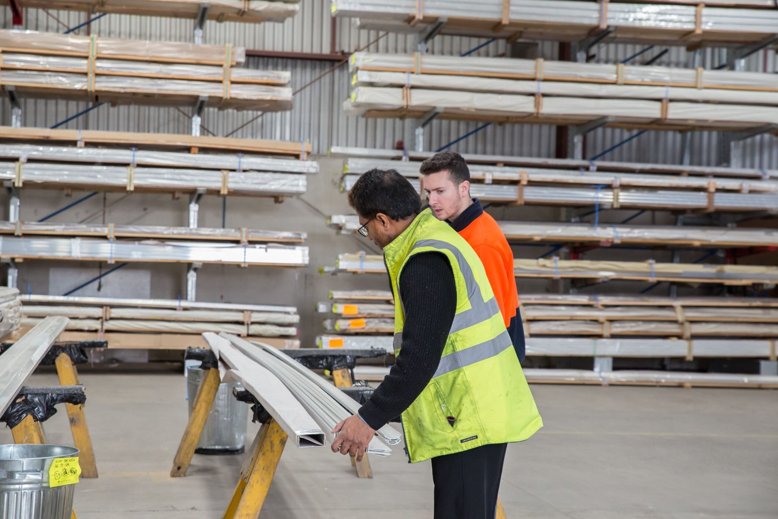 Export products and materials being checked in a warehouse